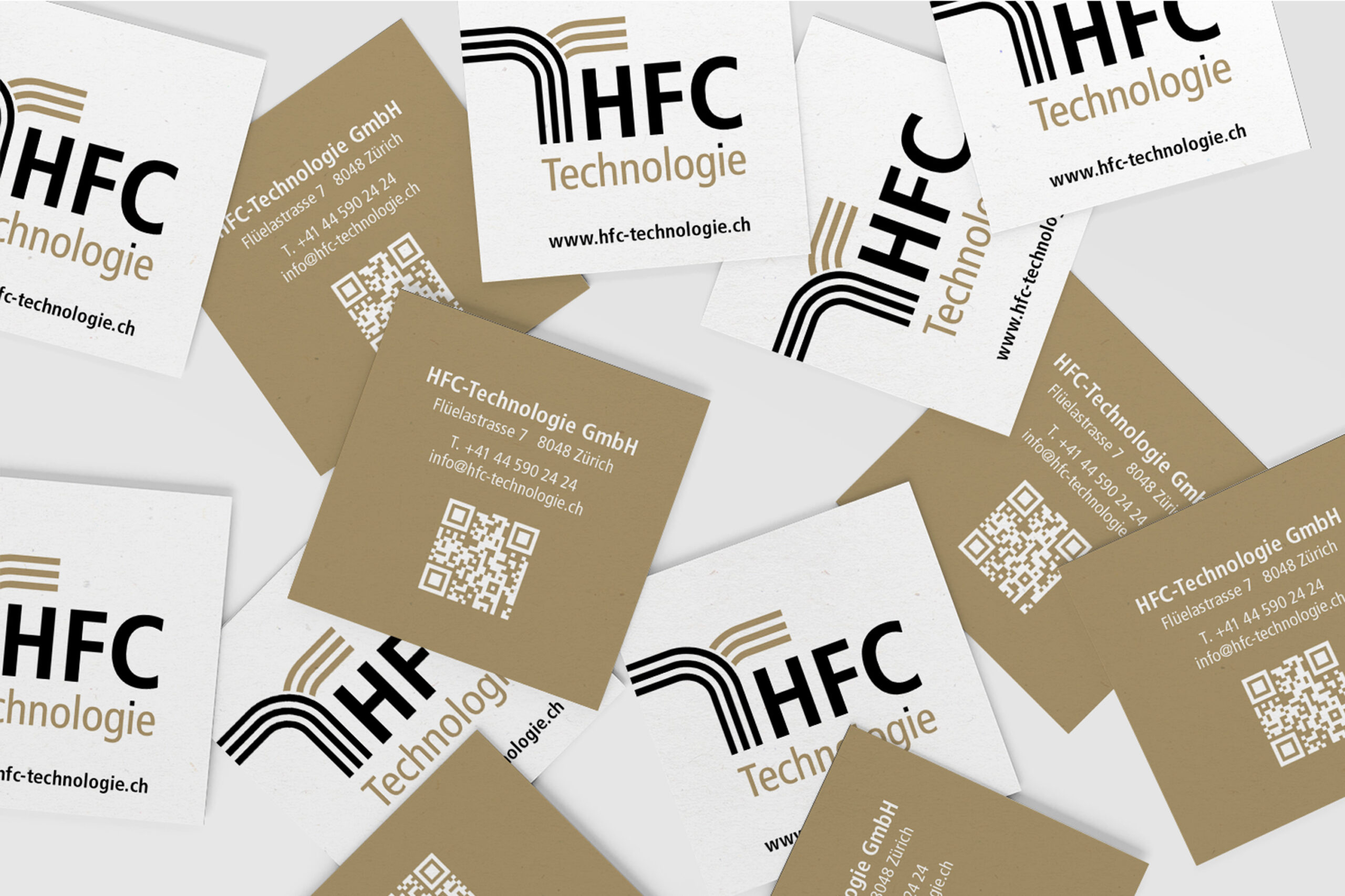 MMGD: Corporate Design, Gestaltung Visitenkarten für HFC Technologie GmbH. Bereich Glasfasernetz (Hybrid, Fiber, Coax)