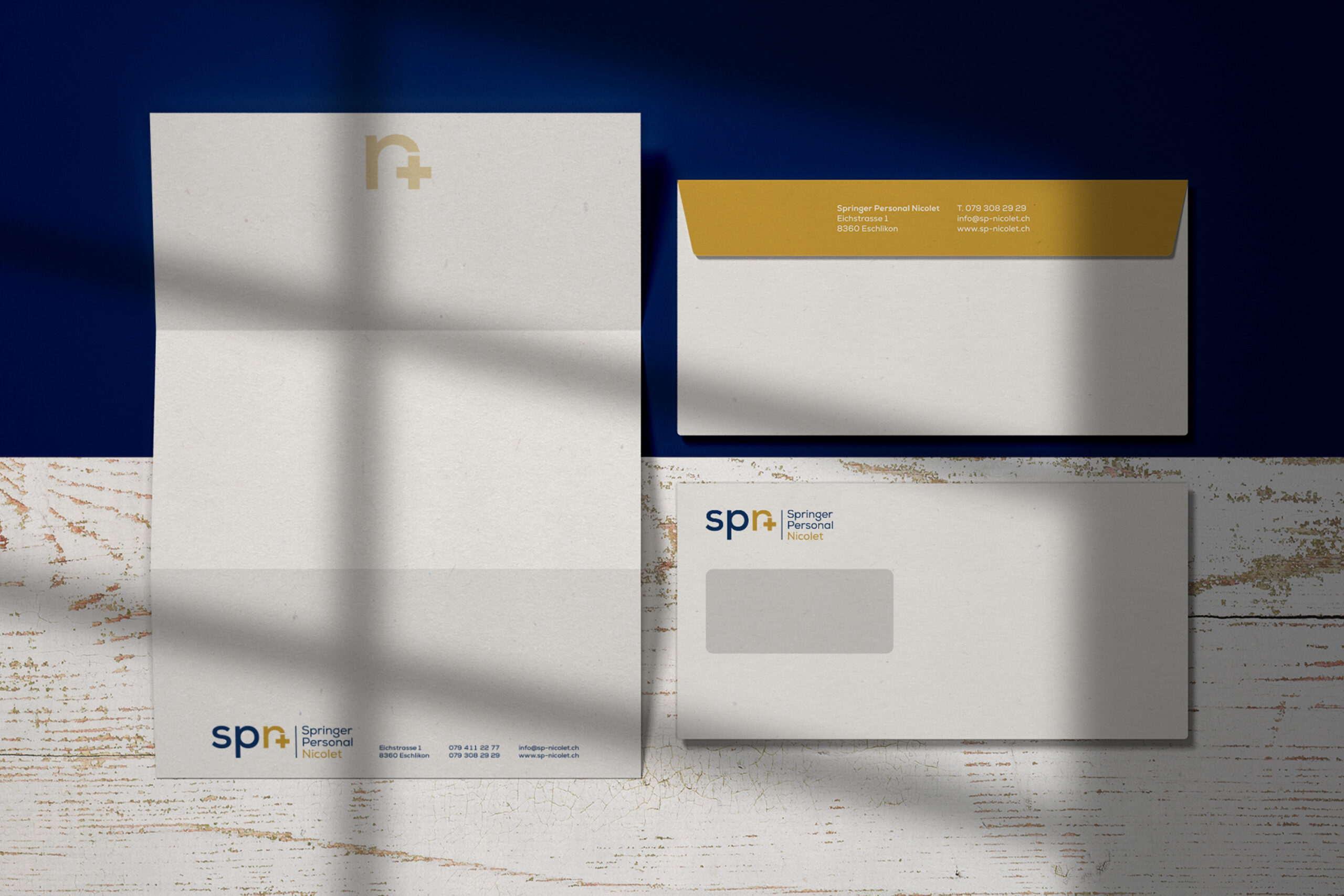 MMGD: Corporate Design, Gestaltung Briefpapier A4 und Kuvert C5 für Springer Personal Nicolet